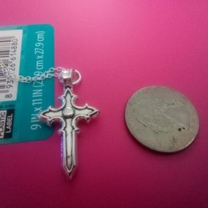 Silver Plated Cross Crucifix Necklace